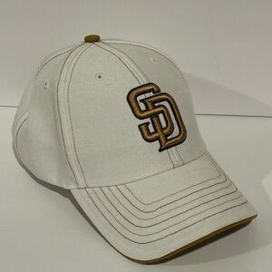 San Diego Padres Cream/brown stitching MLB Baseball Hat! Twins Enterprise EUC